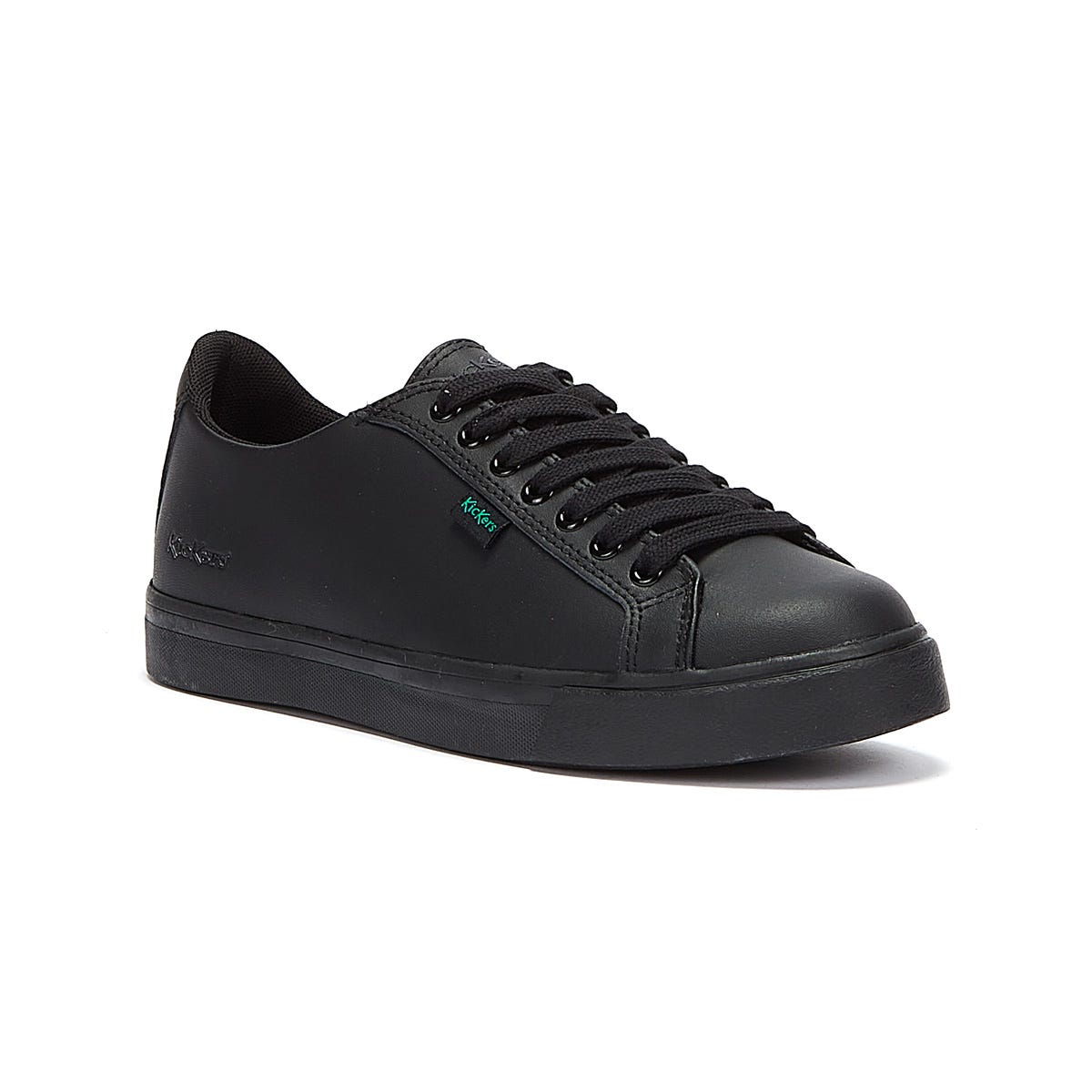 Kickers Youth Black Leather Tovni Lacer Trainers