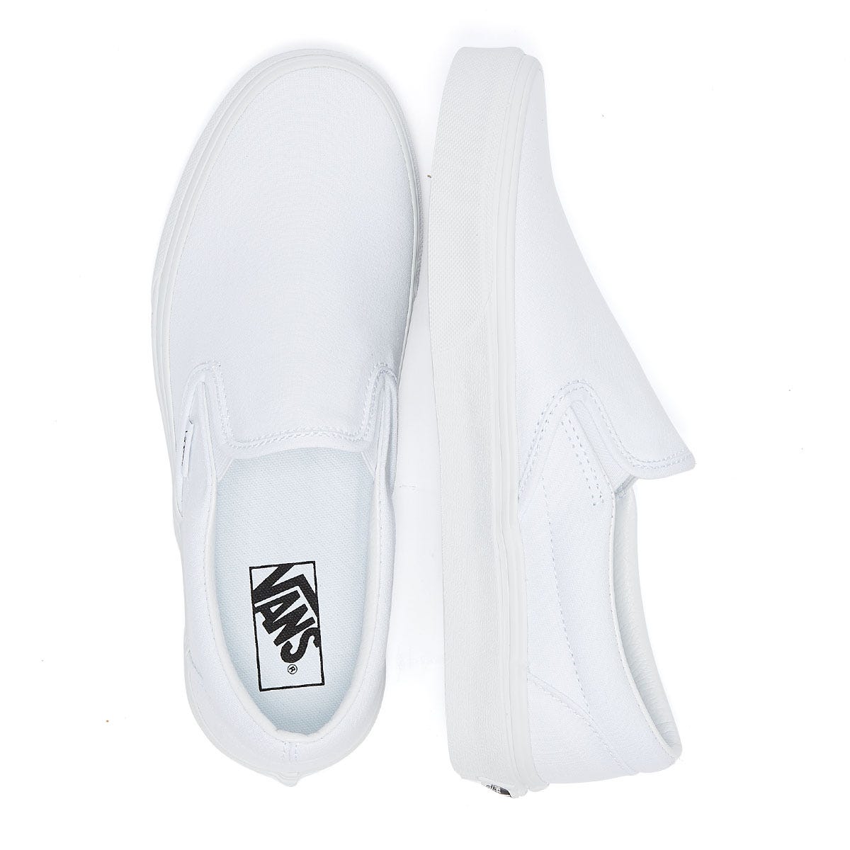 Vans Classic Slip on True White Canvas Trainers