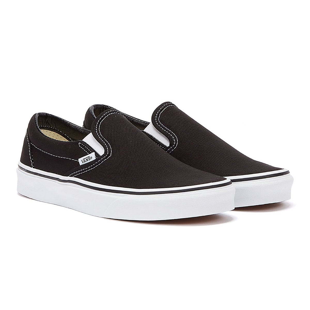 Vans Classic Slip on Black / White Canvas Trainers